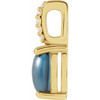 14K Yellow 6x4 mm Natural London Blue Topaz & .02 CTW Natural Diamond Pendant