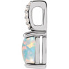 Sterling Silver 8x6 mm Natural White Opal & .02 Natural Diamond Pendant