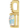14K Yellow 8x6 mm Natural White Opal & .02 Natural Diamond Pendant