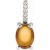 Sterling Silver Natural Citrine & .02 CTW Natural Diamond Pendant