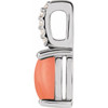 Sterling Silver 7x5 mm Natural Pink Coral & .02 CTW Natural Diamond Pendant