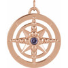 14K Rose Natural Iolite Compass Pendant
