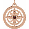 14K Rose Natural Mozambique Garnet Compass Pendant
