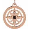 14K Rose Natural Black Onyx Compass Pendant