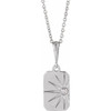 14K White .015 CT Natural Diamond Sun 16-18" Necklace