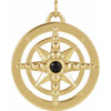 14K Yellow Natural Black Onyx Compass Pendant
