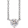 Sterling Silver Natural Diamond 3 to Prong Necklace 1/5 CT, 18 Inch - $592