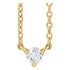 14K Yellow .06 CT Natural Diamond 3-Prong 18" Necklace