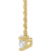 14K Yellow .06 CT Natural Diamond 3-Prong 18" Necklace