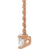 14K Rose .06 CT Natural Diamond 3-Prong 18" Necklace