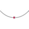 14K White Natural Pink Spinel 16" Necklace