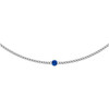 14K White Lab-Grown Blue Sapphire 16" Necklace