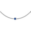 14K White Lab-Grown Blue Sapphire 16" Necklace