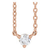 14 Karat Rose Gold Natural Diamond 3 to Prong Necklace 1/10 CT, 18 Inch - $806