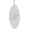 14K White .015 CT Natural Diamond Engravable Pendant