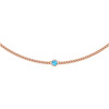 14K Rose Natural Swiss Blue Topaz 16" Necklace
