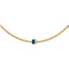 14K Yellow Lab-Grown Blue Sapphire 16" Necklace