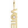 14K Yellow .03 CT Natural Diamond Vote Charm/Pendant