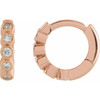 14K Rose 1/5 CTW Natural Diamond 12.24 mm Hinged Hoop Earrings