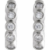 Sterling Silver 1/5 CTW Natural Diamond 12.24 mm Hinged Hoop Earrings