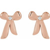 14K Rose .03 CTW Natural Diamond Bow Earrings
