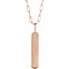 14 Karat Rose Gold Natural Diamond Engravable Bar Mounting Necklace 0.0075 CTW, 18 Inch - $1,903