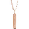 14 Karat Rose Gold Natural Diamond Engravable Bar Mounting Necklace 0.0075 CTW, 18 Inch - $1,903