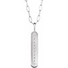 14 Karat White Gold Natural Diamond Engravable Bar Mounting Necklace 0.0075 CTW, 18 Inch - $1,859