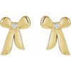 14K Yellow .03 CTW Natural Diamond Bow Earrings