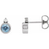 Platinum 4 mm Natural Aquamarine & .03 CTW Natural Diamond Earrings