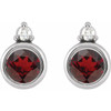 Platinum 4 mm Natural Mozambique Garnet & .03 CTW Natural Diamond Earrings