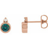 14K Rose 4 mm Lab-Grown Alexandrite & .03 CTW Natural Diamond Earrings
