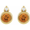 14 Karat Yellow Gold 4 mm Natural Citrine & .03 CTW Natural Diamond Earrings