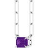 14 Karat White Gold 6x4 mm Natural Aquamarine Solitaire 16" Necklace