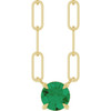 14K Yellow Lab-Grown Emerald 18" Necklace