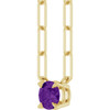 14K Yellow Natural Amethyst 16" Necklace