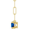 14K Yellow Natural Blue Sapphire 16" Necklace
