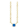14K Yellow Natural Blue Sapphire Bar 16" Necklace