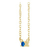 14K Yellow Natural Blue Sapphire Bar 16" Necklace