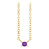 14K Yellow Natural Amethyst Bar 16" Necklace