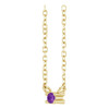 14K Yellow Natural Amethyst Bar 16" Necklace