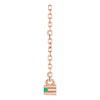14K Rose Natural Emerald Bar 16" Necklace