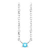 Platinum Natural Aquamarine Bar 16" Necklace