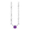 Platinum Natural Amethyst Bar 16" Necklace