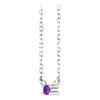 Platinum Natural Amethyst Bar 16" Necklace