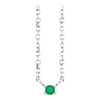 14K White Lab-Grown Emerald Bar 16" Necklace