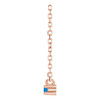 14K Rose Natural Blue Sapphire Bar 16" Necklace