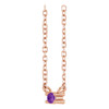 14K Rose Natural Amethyst Bar 16" Necklace