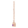 14K Rose Natural Amethyst Bar 16" Necklace
