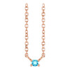 14K Rose Natural Blue Zircon Bar 16" Necklace